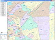 Cherry Hill  Wall Map Color Cast Style